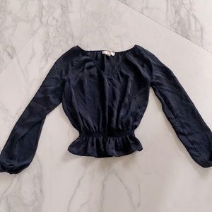 Michael Kors Navy Silk Blouse